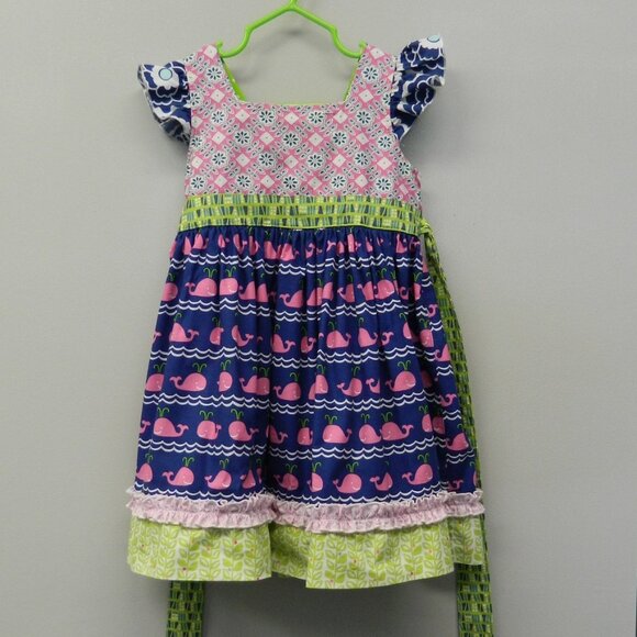 Matilda Jane Platinum Loves Me Dress Pink Whales size 4 - Picture 2 of 8